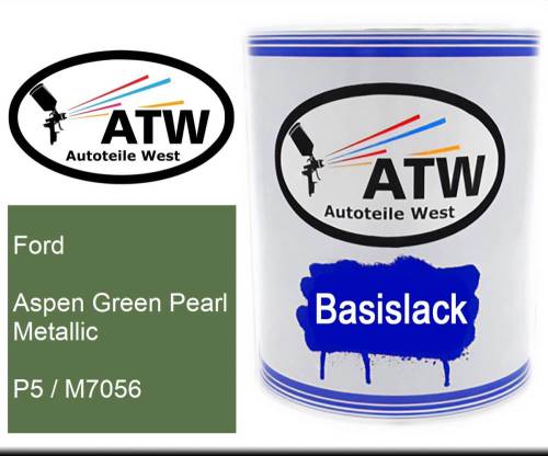 Ford, Aspen Green Pearl Metallic, P5 / M7056: 1L Lackdose, von ATW Autoteile West.
